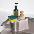 Tomorotec Triangle Roll-Up Dish Drying Rack for Sink Corner Small Foldable Stainless Steel Over The Sink Multipurpose Kitchen Drainer Caddy Organizer Storage Shelf Holder (Olive Green) | BPA-Free Food-Grade Silicone Edges Foldable Waterproof Rustproof ...