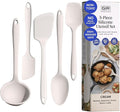 GIR 5-Piece Silicone Kitchen Utensils Set, Non-Toxic Cooking Utensils for Cooking and Baking, Heat Resistant, Food Grade, Dishwasher Safe Rubber Spatula, Ladle, Spoon - Cream