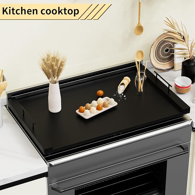 Noodle Board Stove Top Cover 30x22 Inch Wooden Cover with Handles | Creates extra countertop space with multi-layer wood construction and handles. Fits gas and electric ranges.
