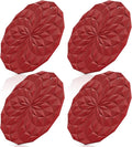 ME.FAN Silicone Trivet Mats - 4 Pack Pot Holders - 7.4'' Thickened Hot Pads for Hot pots, Pans and Dishes, Heat Resistant Silicone Trivet for Table and Counter Top Wine Red