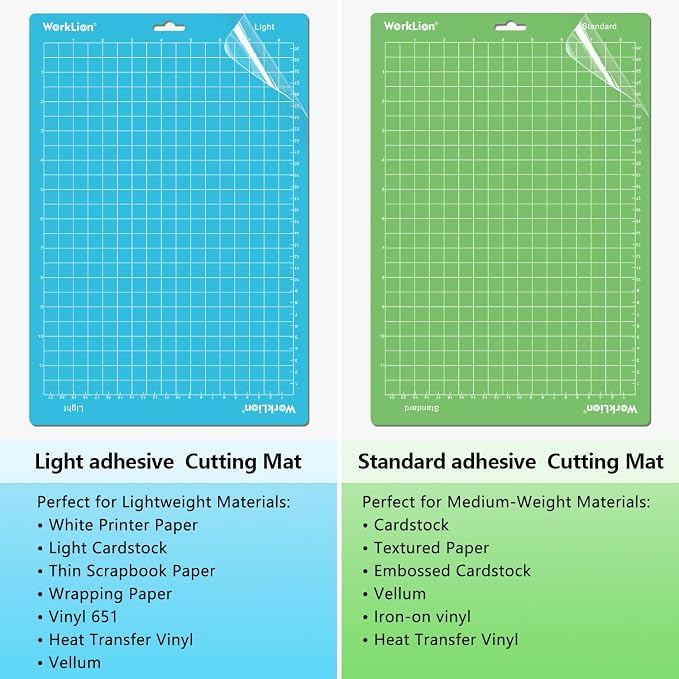 Cutting Mat Compatible With Cricut Joy Xtra: 8.5"x12", 6 pack (4 Standard Adhesive& 2 Light Adhesive) - Machine Accessories