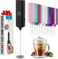 Zulay Kitchen Mini & Mighty Milk Frother Wand – Powerful Handheld Coffee Frother, Battery Operated Drink Mixer – Compact Pocket Size – Detachable Whisk for Latte, Matcha, Hot Chocolate – Black