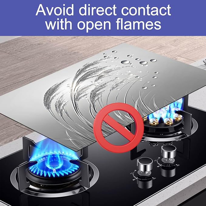 HOMETITUTE Stove Top Cover 28x20 Silver Reed Dew Diatomite Mat