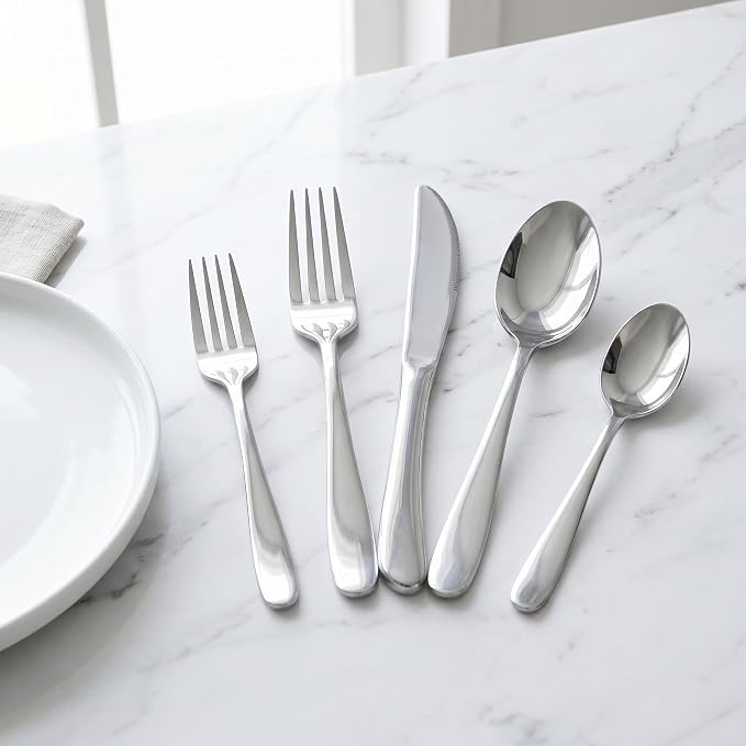 HaWare Silverware Set for 4, 20-Piece Stainless Steel Flatware, Heavy Duty | Cutlery Set, Mirror Polished Tableware Include Forks Spoons Knives for Home Restaurant, Dishwasher Safe