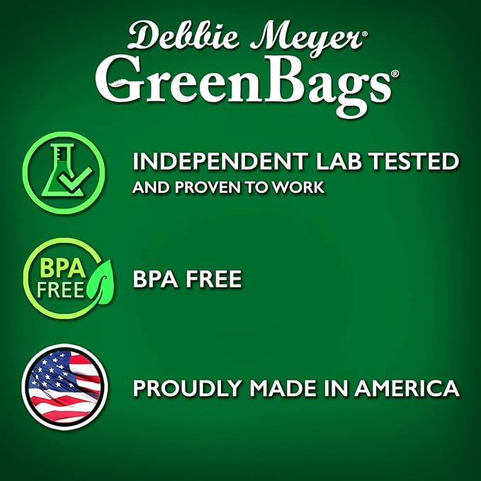Debbie Meyer GreenBags, 20-Pack (8M, 8L, 4XL), Reusable Food Storage Bags | FoodFresh Technology, Helps Keep Fruits and Vegetables Fresh Longer, BPA-Free, Kitchen & Fridge Use, Made in the USA