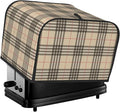Toaster Cover 4 Slice with Plaid Pattern Dustproof Bread Maker Cover Fingerprint Bakeware Protection Wide Slot Toaster Bag Reusable Kitchen Small Appliance Cover