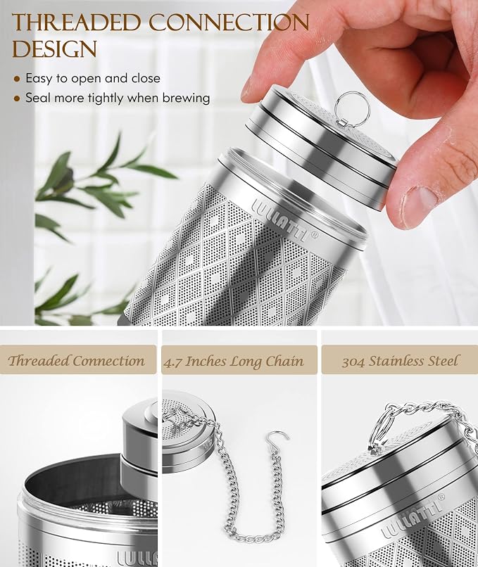 Tea Infusers for Loose Tea, 18/8 Stainless Steel Tea Strainer Set, Extra Fine Mesh Tea Steeper for Brew Tea, Spices & Seasoning | Ideal for loose leaf tea, fine mesh traps all sediment, and dishwasher-safe for easy clean.