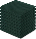 Homaxy 100% Cotton Waffle Weave Kitchen Dish Cloths 8-Pack, Blackish Green | 12 x 12 Inches, Ultra Soft Absorbent Dish Towels, Quick Drying Dish Rags with Hanging Loop