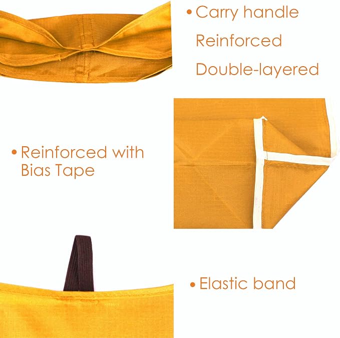 BeeGreen Orange Reusable Grocery Bags Wholesale Pumpkin Reusable Kitchen Bags Bulk Foldable-Machine Washable with Zipper Storage Pouch 50 Packs