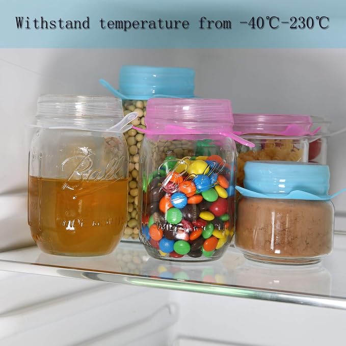 6 Pack Silicone Stretch Lids,Various Sizes Reusable Food Cover,Stretch and Seal Lids for Bowls Pans Cups Jars,Heat Resistant, Microwave and Dishwasher Safe,BPA Free