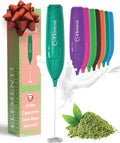 Elementi Powerful Matcha Whisk – Lightweight Matcha Frother Wand & Drink Mixer Handheld, High Speed Mini Whisk for Tea & More, Coffee Mixer Wand, Milk Frother Handheld (Emerald Green)