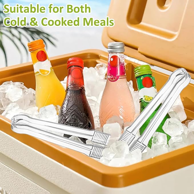 12 PCS Plastic Tongs, Plastic Tongs for Serving Food, 6.3 Inches Clear | Disposable Tongs, Mini Tongs, Kitchen Small Serving Utensil Tongs for Party Ice Catering Buffet Bakery Salad