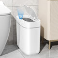 JUDRDO 3.5 Gal Slim Touchless Bathroom Trash Can, Automatic Diaper Pail | Motion sensor opening, automatic liner suction, slim profile for bathrooms, bedrooms, offices, kitchens and nurseries