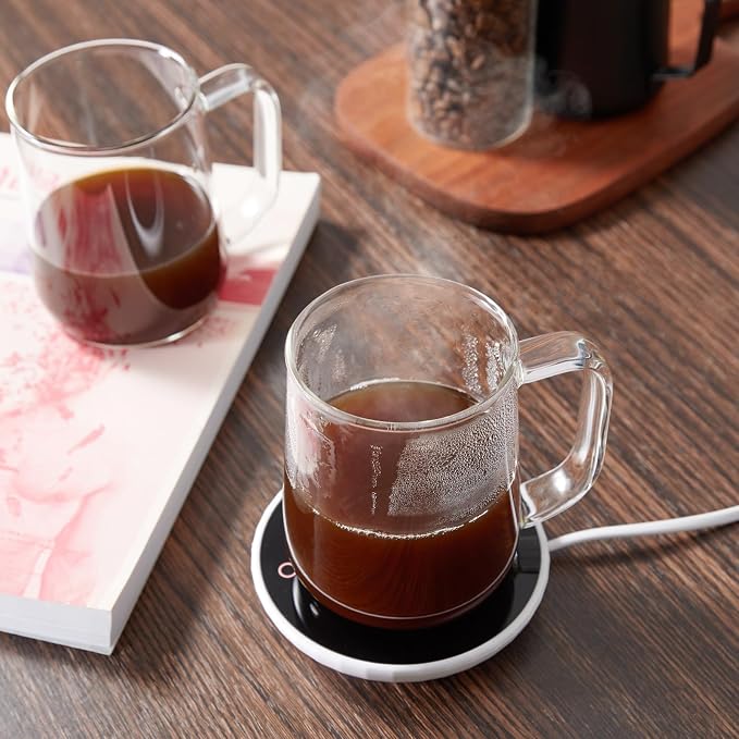 Glass Coffee Mugs, 18 oz Glass Coffee Cups Set of 2, Clear Borosilicate Glass Mugs with Handles for Cappuccino, Tea, Latte, Hot/Cold Beverages, Wine, Americano