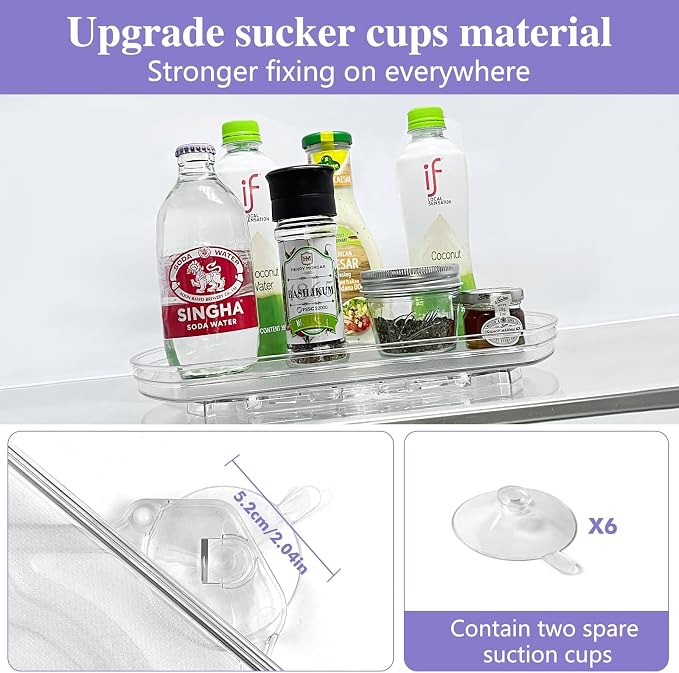 Incostar 360° Rotating Lazy Susan Turntable Organizer - Multifunctional 11.8" x 8.7" Rectangular Organizer for Refrigerator, Cabinet, Pantry, and Kitchen Countertop
