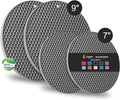 4 Pack Silicone Trivet for Hot Dishes | Heat Resistant Silicone Pot Holders for Kitchen Countertops, Hot Dishes, Jar Opener, Spoon Holder, Easy to Wash and Dry, Grey