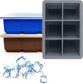 Excnorm Silicone Ice Cube Trays 3 Pack - Large Size Silicone Ice Cube Molds with Leak Proof Removable Lid Square Ice Cube Tray And BPA Free for Cocktail,Whiskey, Stackable Flexible Ice