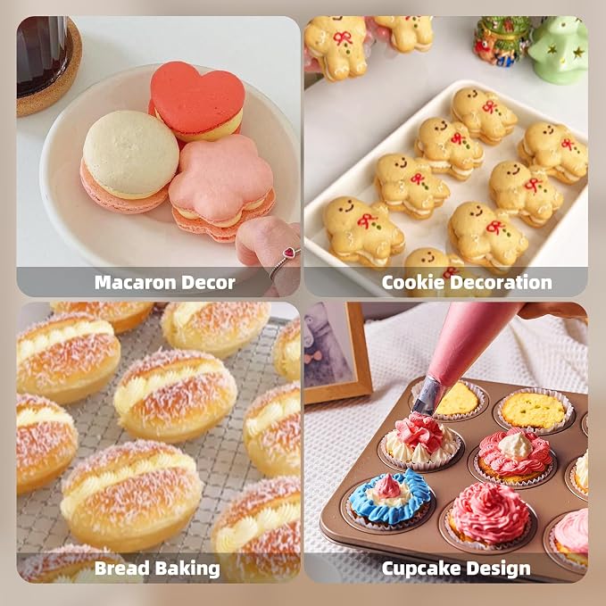 Homrelaxy 200 Pcs 12 Inch Tipless Piping Bags, Disposable Pastry Bags | Thick Plastic Pastry Bags for Frosting, Anti-Burst Icing Bag for Decorating Cakes, Cupcakes, Cookies & Baking