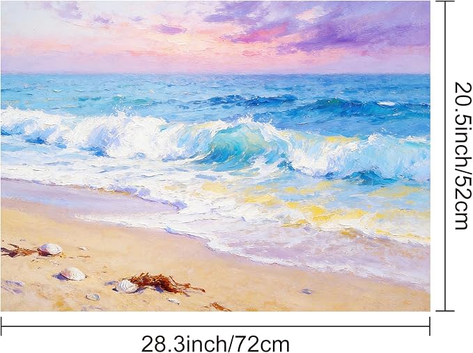 HOMETITUTE Summer Stove Top Covers for Electric Stove 28x20 Inches Ocean Wave Beach Heat Resistant Glass Cooktop Pad Decorative Stovetop Cover for Kitchen Coffee Bar Decor