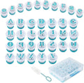 HUAFA 36-Piece Alphabet & Number Cookie Cutter Set with 8 Carving Tools and Cleaning Brush