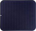 MicoYang Silicone Dish Drying Mat for Multiple Usage,Easy clean,Eco-friendly,Heat-resistant Silicone Mat for Kitchen Counter or Sink,Refrigerator or Drawer Liner Navy Blue XL 18 inches x 16 inches
