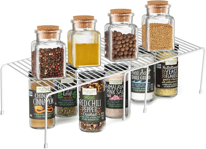 Orgneas Expandable Cabinet Shelf Organizer Rustproof Metal Shelf Riser | Storage Organizer Shelf Rack for Kitchen Counter, Fridge, Cabinet, Pantry and Bathroom with Scratch Resistant Feet, 2 Sets