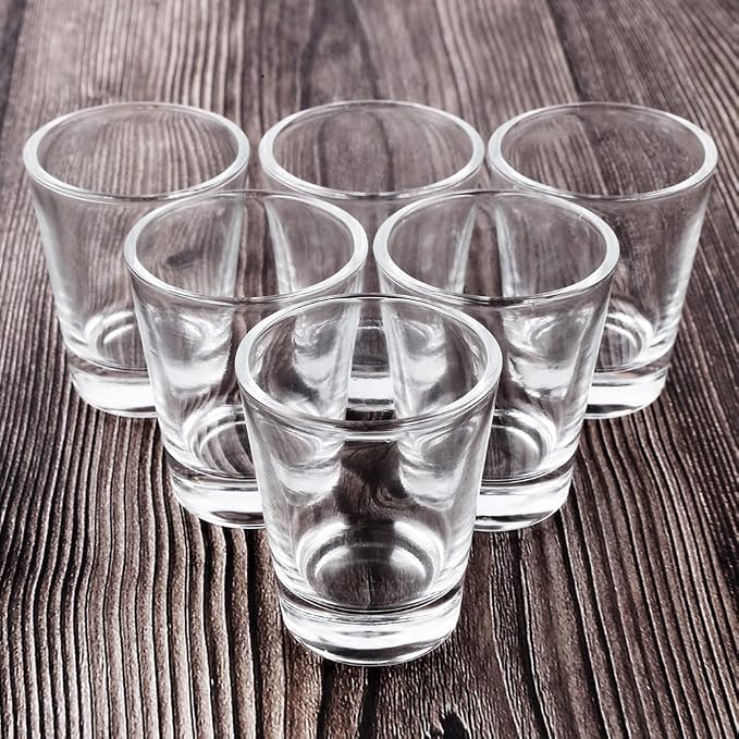 Heavy Base Shot Glasses, 1.5 oz Sets of Clear Shot Glass (12 Pack), Measuring Cup for Espresso, Liquid, and Wine - Heavy Glass (Glass, 12Pack)