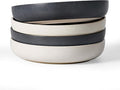 famiware Milkyway 33 oz Pasta Bowls Set of 4, Dark Charcoal & White | Double Reactive Glaze, Scratch-Resistant Stoneware Salad Bowls, Stackable, Dishwasher & Microwave Safe, Lead-Free