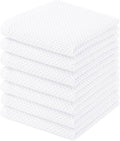Homaxy 100% Cotton Waffle Weave Kitchen Dish Cloths, 7-Pack, White | 12 x 12 Inches, Ultra Soft Absorbent Dish Towels, Quick Drying Dish Rags with Hanging Loop