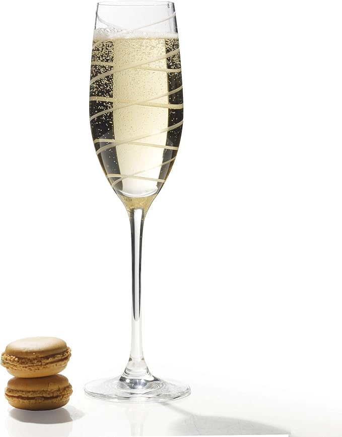Mikasa Crystal Cheers Champagne Flutes, Set of 4, 8 fluid ounces