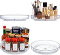 4 Pack 10inch Elegant Clear Turntable Acrylic Lazy Susan, Non-Skid Rotating | Smoothly Kitchen Spice Rack, Cabinet Pantry Organization Storage, Refrigerator, Vanity Makeup, Bathroom Countertop Organizer