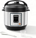 Simple Deluxe 10-In-1 Electric Pressure Cooker, 3QT Instant Multi Cooker, Olla de Presion Nonstick Pot 3 Quarts for Slow Cook, Rice Cook, Steam, Sauté, Canning, Yogurt Maker, Warm, Silver