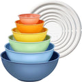 Greentainer Plastic Mixing Bowls with Lids Set for Kitchen, 6 Set Nesting Bowls for Mixing, Baking, Prepping, Cooking and Serving Food, Mixing Bowls Dishwasher, Microwave Safe