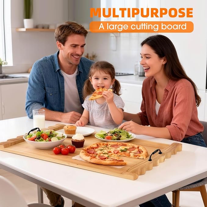 Latest wave-patterned wooden stove top cover, stylish pine panel stove top cover,suitable for gas stoves with 4 and 5 burners, food tray, kitchen stove tray. (Light wood color)