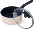 Nonstick Sauce Pan with Lid,1.5QT small pot, PFOA Free,Kitchen Pots Induction Pot,Cream