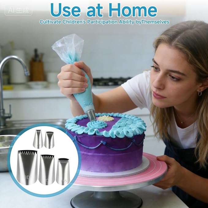 8 Pcs Basketweave Piping Tips Set with Couplers, 304 Stainless Steel Flower Piping Tips for Cake Decorating, Cupcakes, Cookies, Frosting, Pastry, Desserts and Baking (3D/1D/895/48/47)