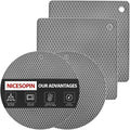 4 Pack Silicone Hot Pads & Pot Holders - Heat Resistant Non-Slip Mats for Kitchen Countertops, Trivets for Hot Pots, Dishwasher Safe & BPA-Free (Black)