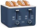 Martha Stewart 4-Slice Toaster, 3 Presets & 10 Shade Settings, Indigo Blue | Gluten-Free, Bagels, Extra-Wide Self Centering Slots, Waffles & Artisan Bread, Shade Memory, Cord Wrap & Removable Crumb Tray