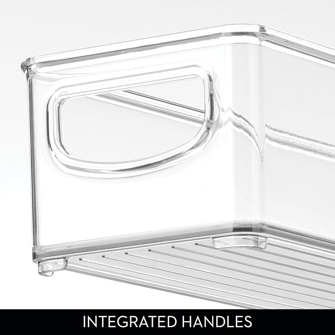 iDesign Slim Clear Plastic Storage Bin Organizer, Extra Long Narrow | Stackable, For Kitchen and Pantry