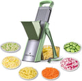 ONCE FOR ALL Safe Mandoline Slicer Plus, Bigger Size, Veggie Slicer, Green | 0.1-8mm Adjustable Vegetable Food Chopper, Kitchen Mandoline Slicer Stainless Steel, Detachable Blade, Dishwasher-safe, Gift