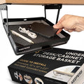 KEEPERS Anything Keeper — Compact 11x10in Under-Cabinet Slide-Out Drawer, Hidden Steel Organizer for K-Cups & Desk Items, RV & Small Kitchen — Black
