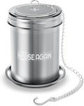 HOUSE AGAIN Large Tea Infuser, Extra Fine Mesh Tea Strainers for Loose Tea, 18/8 Stainless Steel Tea Strainer with Extended Chain Hook, Tea Steeper for Brew Tea, Spices & Seasonings for Multi Cups