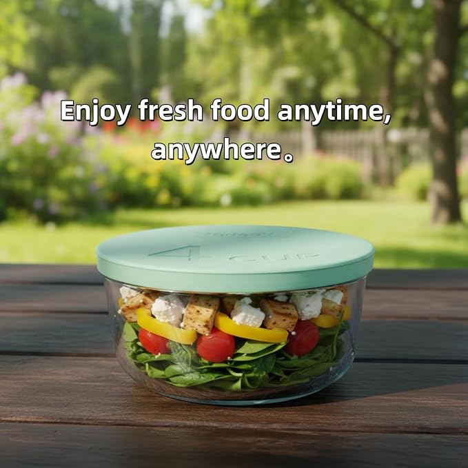Yodecy Silicone Bowl Lids fit Pyrex Glass Bowls 7201-PC 4 Cup, fit Anchor Hocking Glass Bowls 7201-PC 4 Cup,Replacement Lids(2 Pack Pastel Green)
