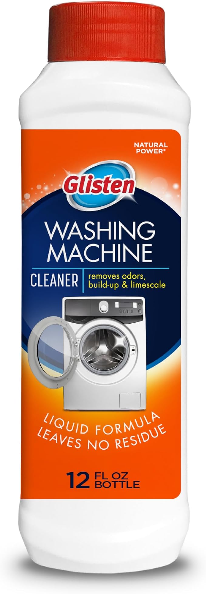 Glisten Washing Machine Cleaner, Fresh Scent Appliance Deodorizer, 12 oz | Helps Remove Odor & Limescale; Regular Care Helps Prevent Future Buildup in Top/Front HE Washers, Made in USA