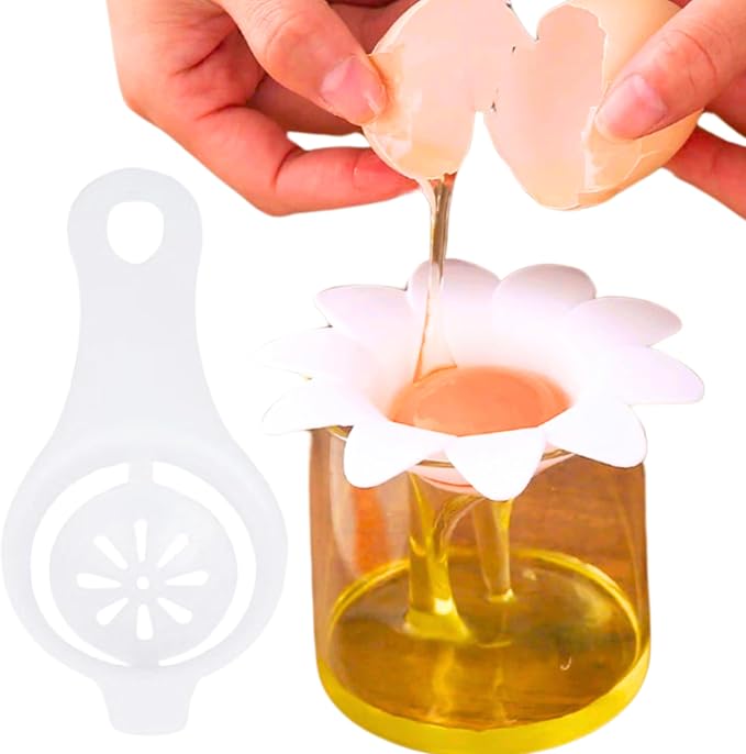 Egg Yolk Separator Cute, Daisy Egg Separator Flower, Egg Separators for Yolk Funny, Egg White Separator, Kitchen Gadgets