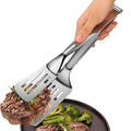 Kitchen Cooking Tongs, stainless steel,11.8 Inch | kitchen heat resistant detachable tongs become Two Individual Small Spatulas and Combined into a flat tongs for cooking
