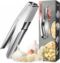 Stainless Steel Garlic Press, Garlic Crusher, Dishwasher Safe | 304 stainless steel, no peeling, ergonomic handles, 5 cm chamber