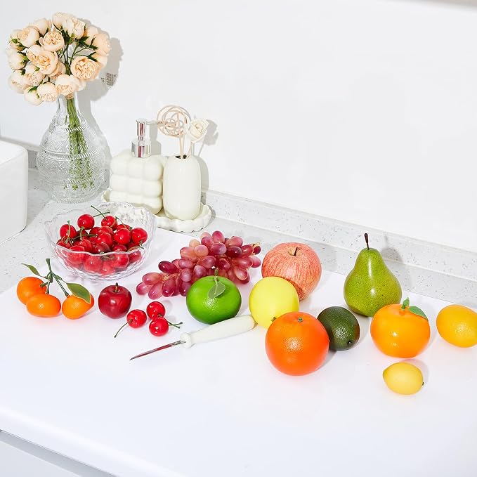 Wesiti Large Acrylic Cutting Board with Lip Non Slip 30"L X 20"W White Cutting Board Chopping Acrylic Countertop Protector Cover Shatter Resistant for Home Restaurant Kitchen Sink Stove