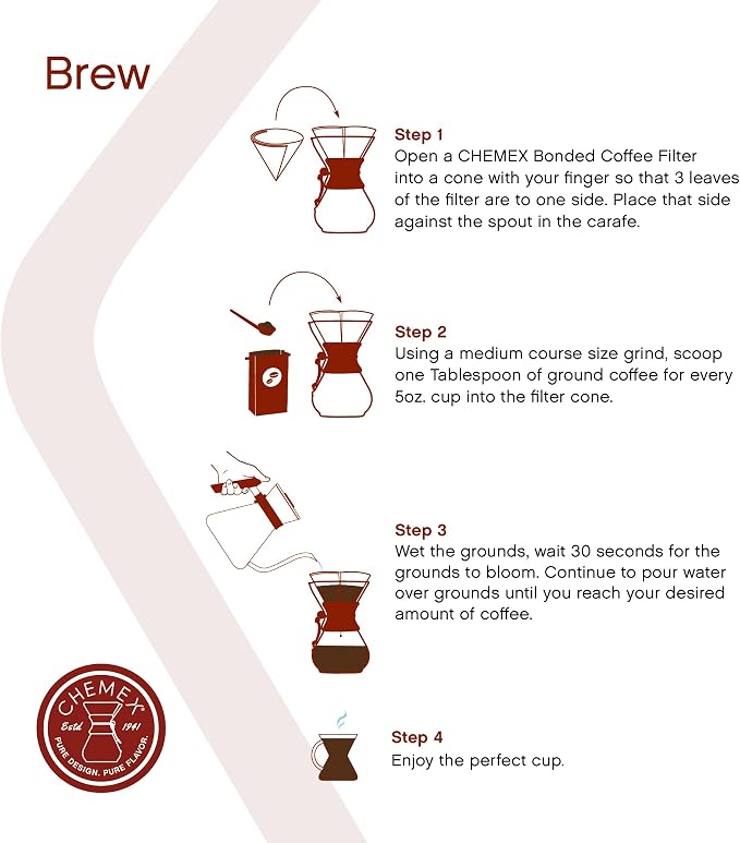 Chemex Pour-Over Glass Coffeemaker - Classic Series - 8-Cup - Exclusive Packaging | Manual Drip Coffee Brewer, Non-Porous Borosilicate Glass, Uses Bonded Filters, Sediment-Free