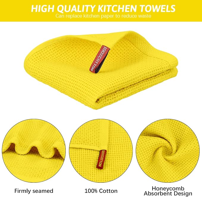 Nialnant Kitchen Hand Towels, 13 x 28 Inches, 100% Cotton | Dish Towel for Home, Soft Dish Cloth for Kitchen, Super Absorbent Tea and Bar Towels